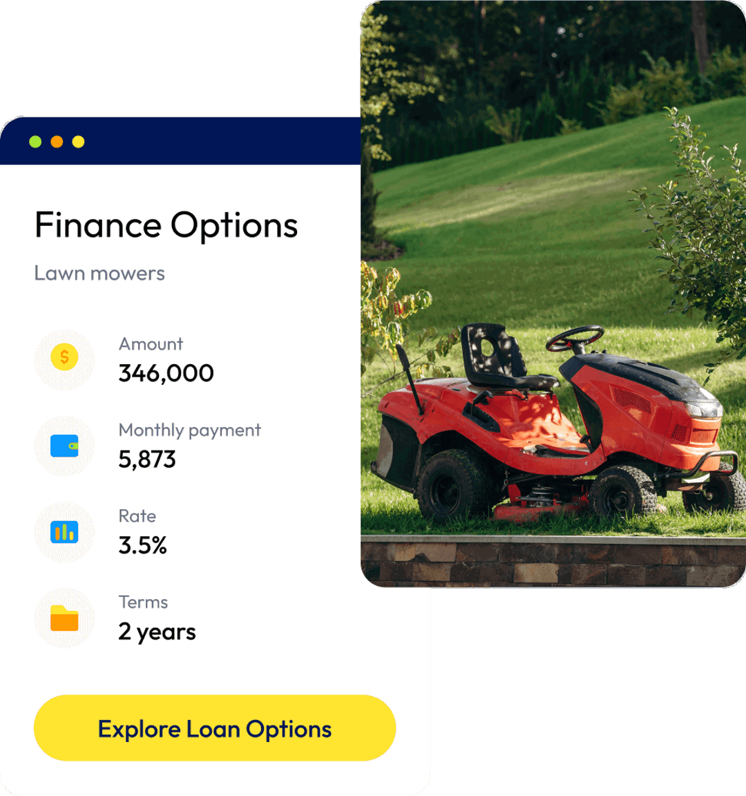 Can I apply for a  Commercial Lawn Mower  Loan?